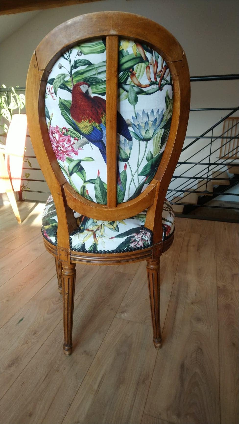 chaise ancienne modernisée tissus coton