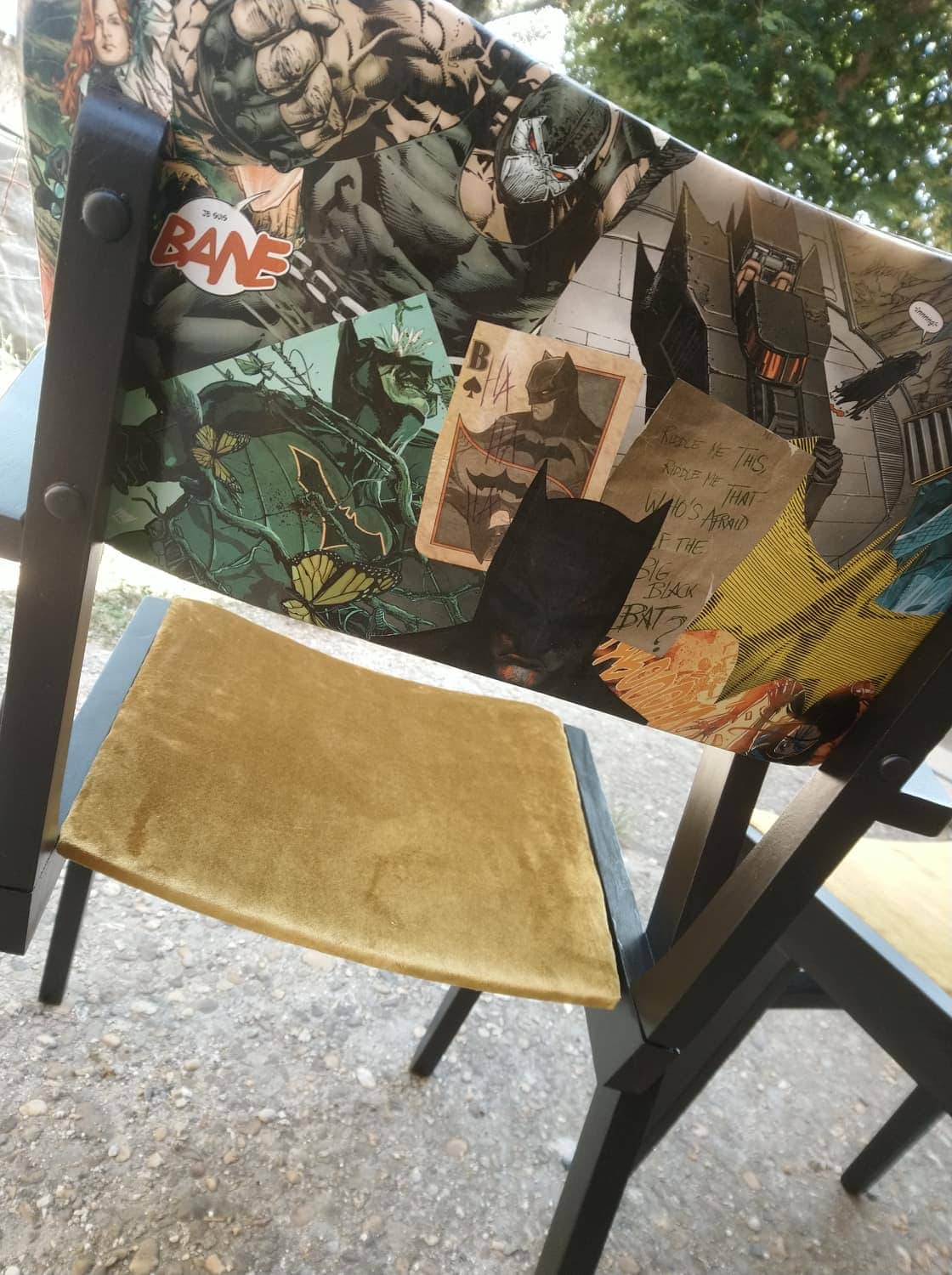 chaise vintage retapée batman adolescent bureau