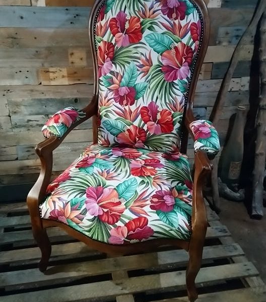 fauteuil ancien voltaire retapissé commande