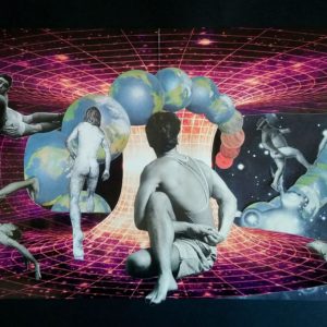 collage artistique faire de l'exercice hommes nus espace