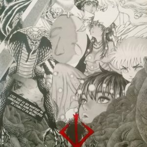 collage artistique manga berserk noir et blanc peinture acrylique