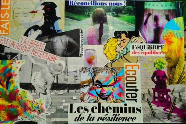 Collage artistique l'équilibre des équilibres résilience s'aimer soi-même