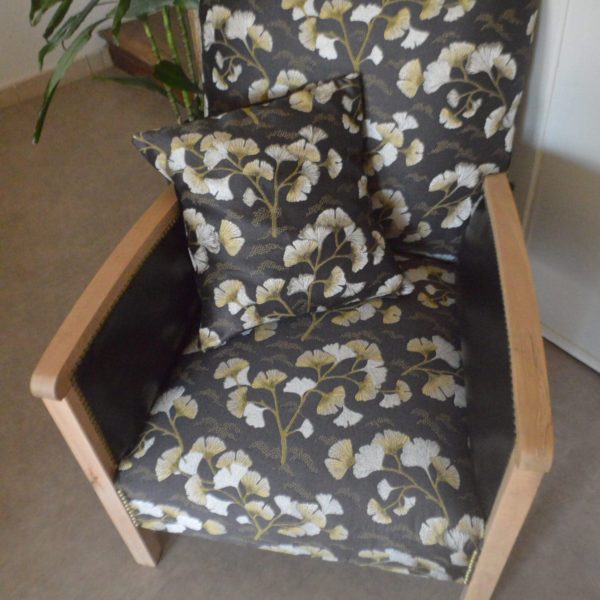 fauteuil art-déco ginko noir