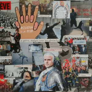 collage engagé artistique résistance grève