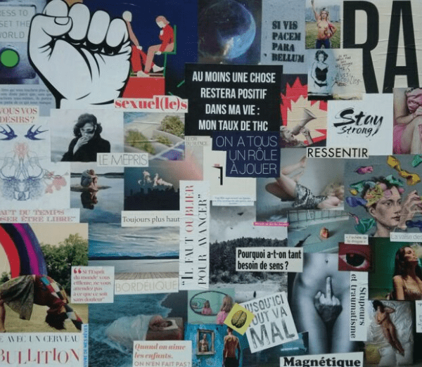 Collage artistique introspectif la valse des contresens