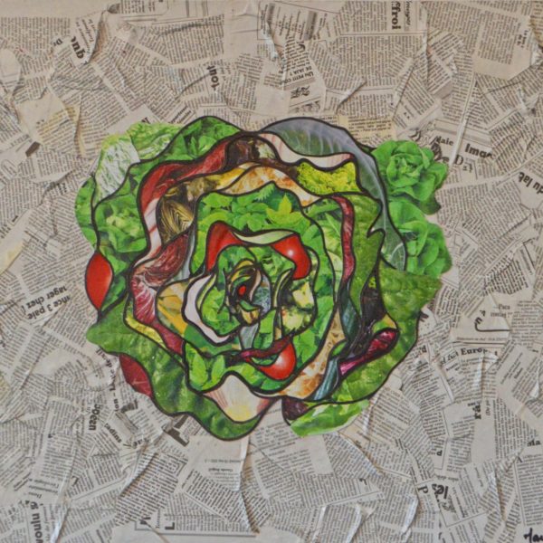 Collage artistique salade insalata journal couleurs