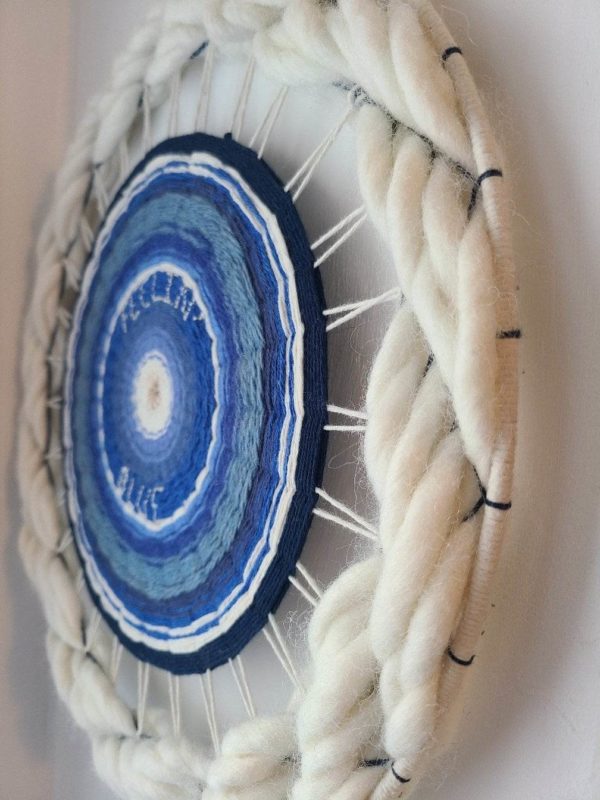 détail tissage bleu fait main offrir cadeau original bleu artisan