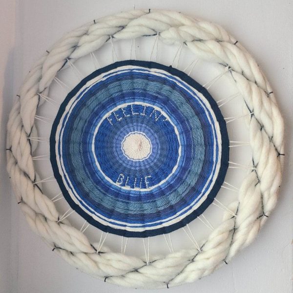 Tissage bleu Feelin’ Blue laine fait main