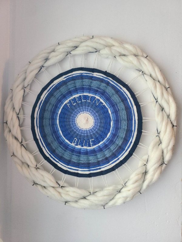 Tissage bleu Feelin’ Blue laine fait main