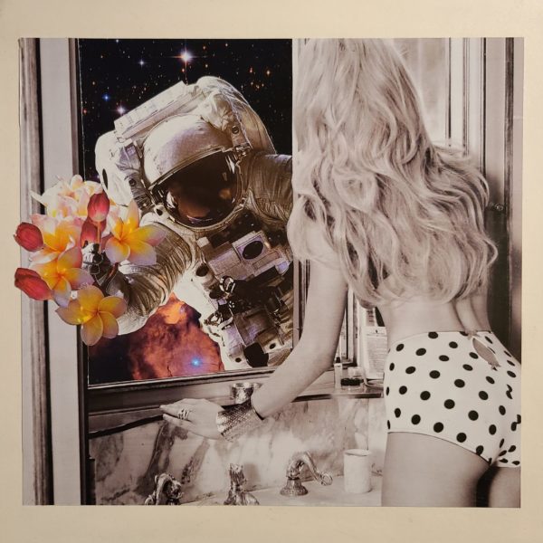 Collage artistique espace pas cher amour cosmonaute la cour