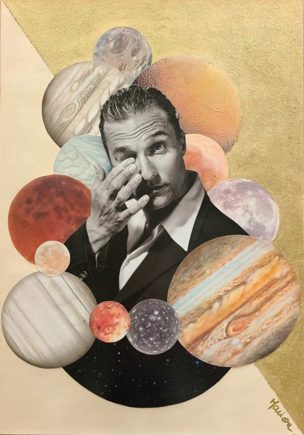Collage Planète Matthew paillettes espace