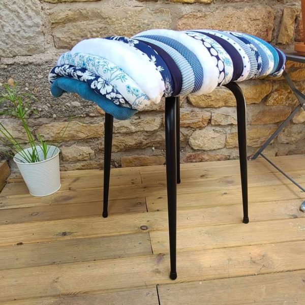 tabouret bohème marin bleu