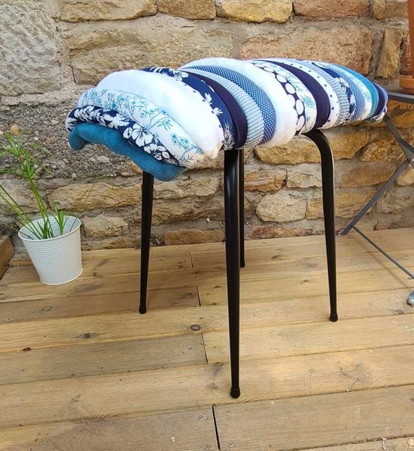 tabouret bohème marin bleu