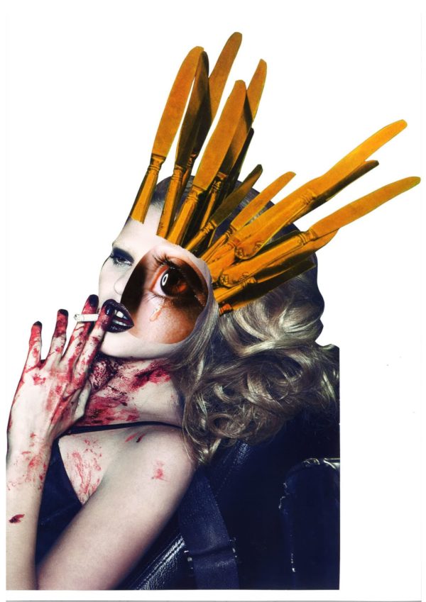 viande 7 collage artistique reine sang cigarette pleurer