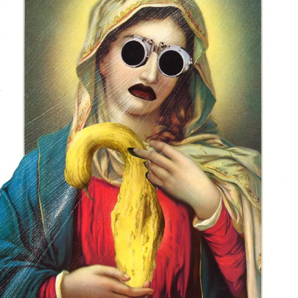 Sainte Courge collage artistique provocateur et décadent