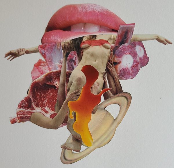 viande 6 collage art danse sang saturne bouche
