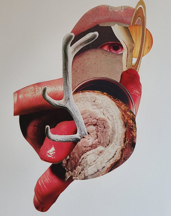 viande 8 collage art viande cannibale bouche langue sang